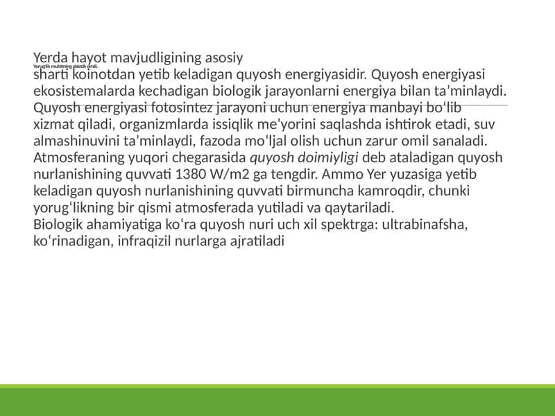 Quyosh energiyasi 1