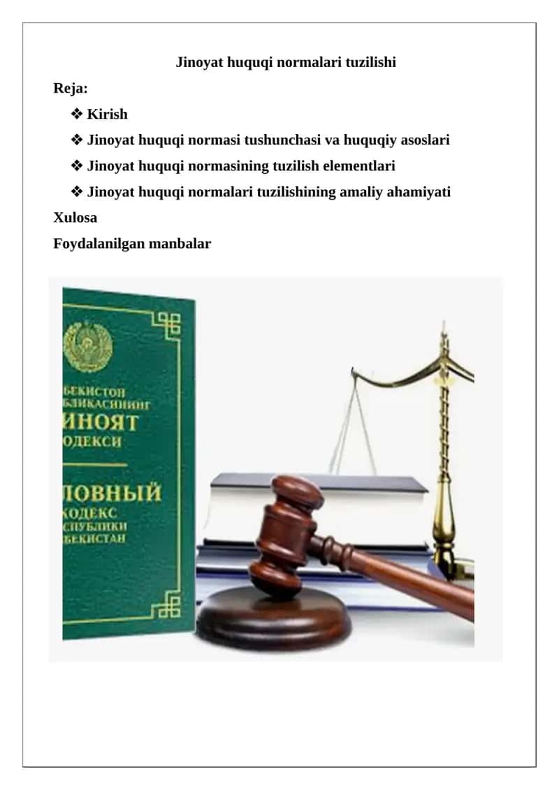 Jinoyat huquqi normalari tuzilishi 1