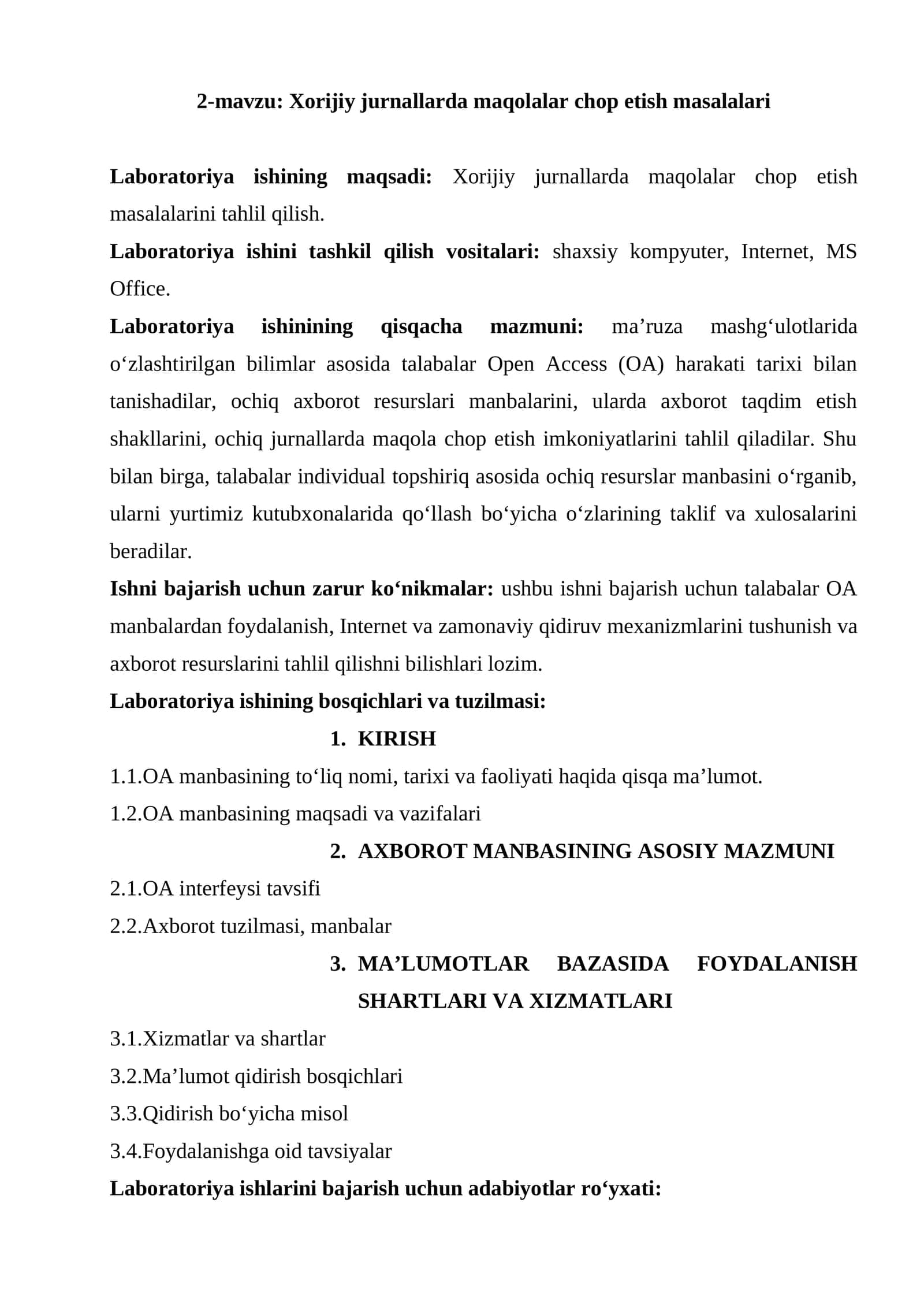 Xorijiy jurnallarda maqolalar chop etish masalalari 1