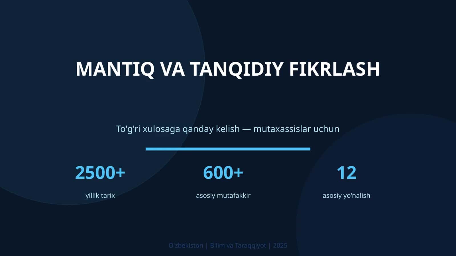 Mantiq va tanqidiy fikrlash 1
