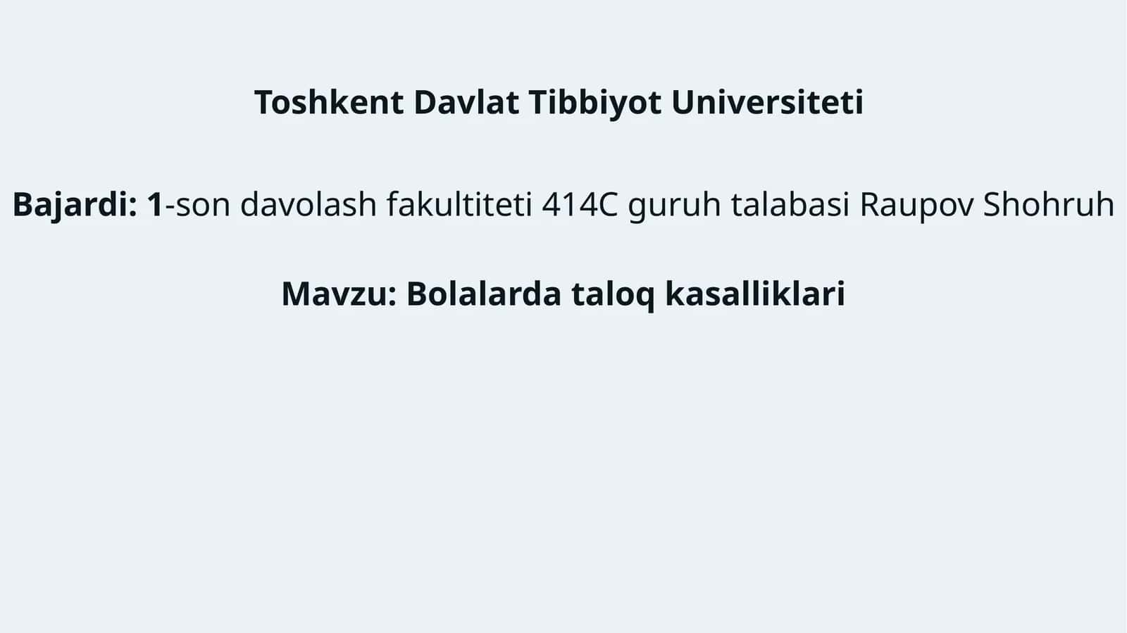 Bolalarda taloq kasalliklari 1