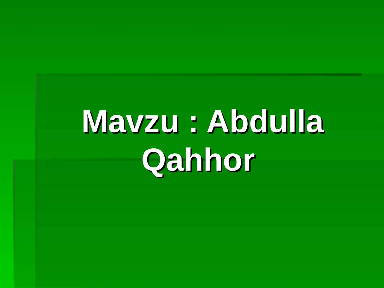 Abdulla Qahhor 1