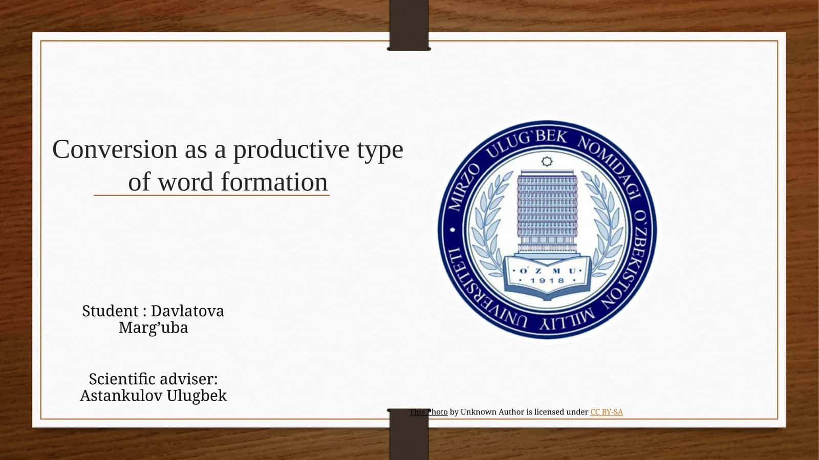 Conversion as a productive type of word formation 1