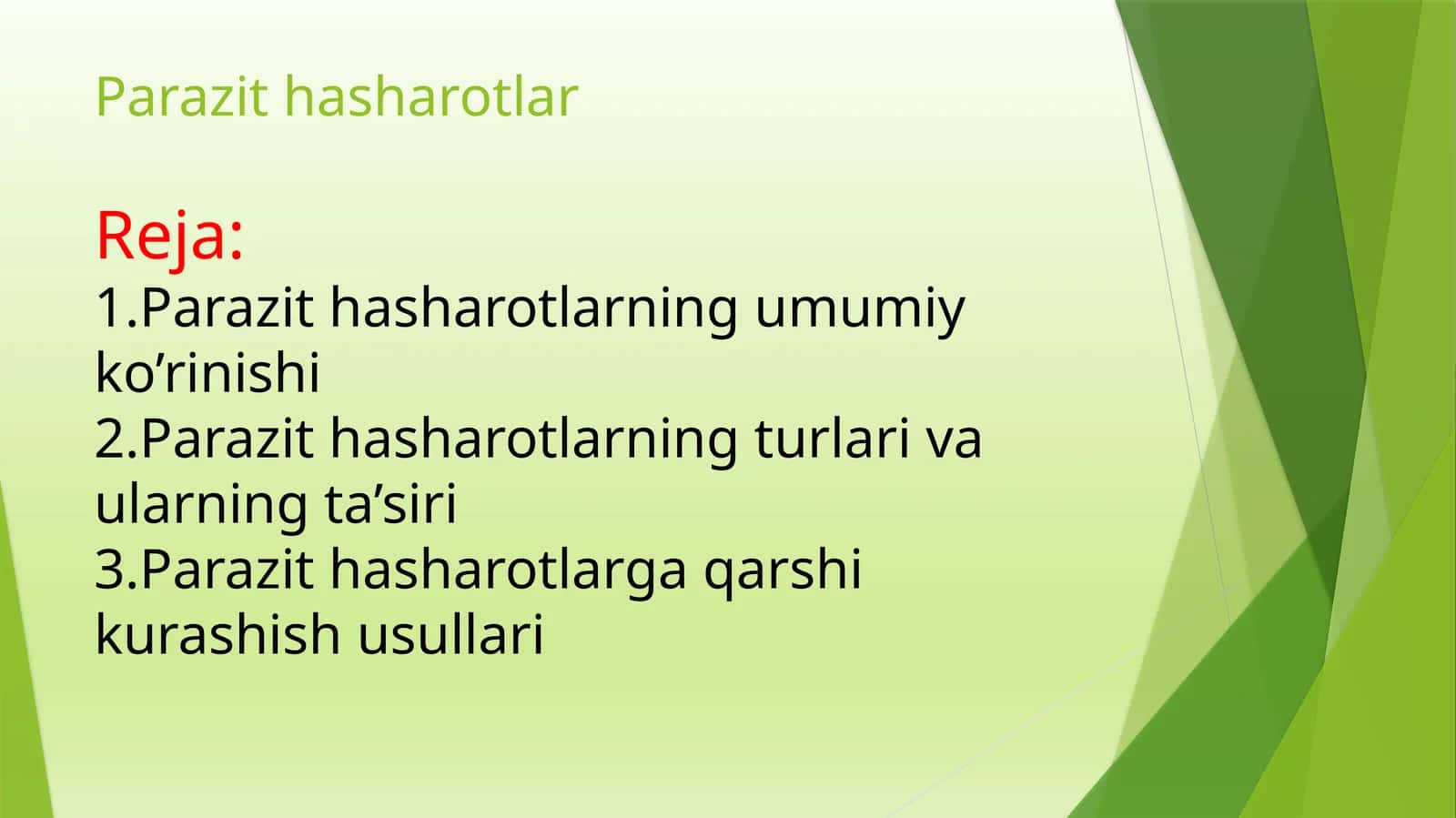 Parazit hasharotlar 1