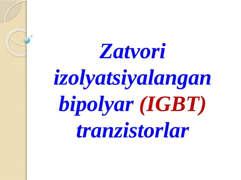 IGBT-tranzistor 1