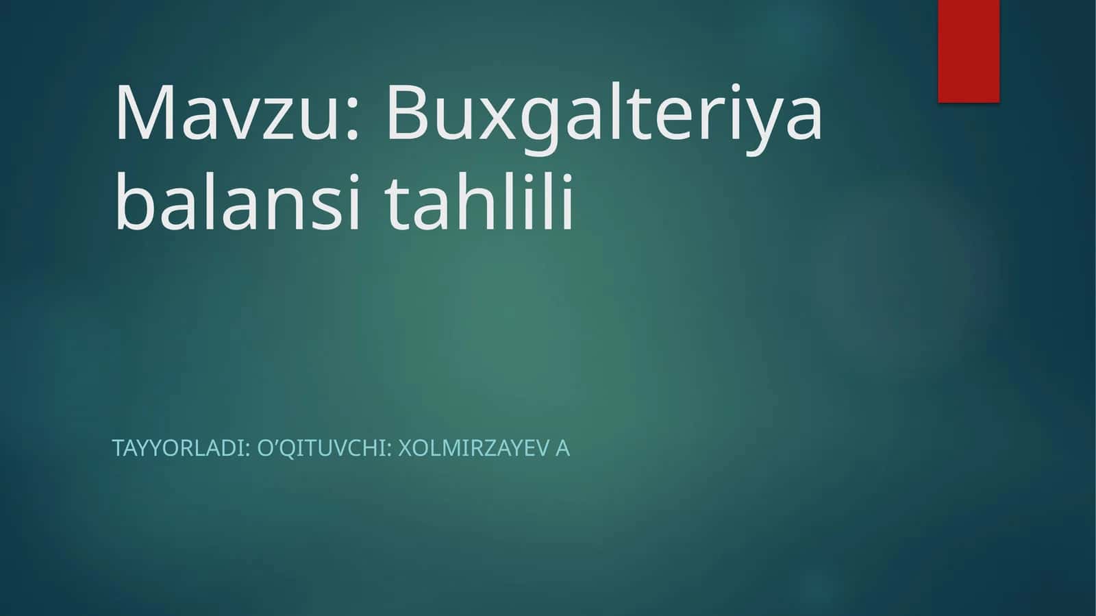 Buxgalteriya balansi tahlili 1