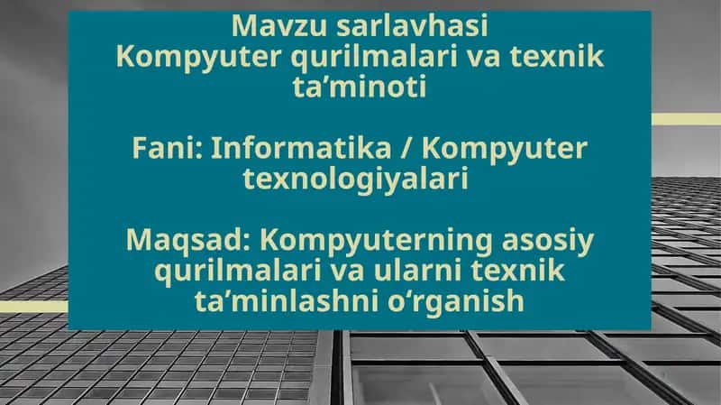 Kompyuter qurilmalari 1