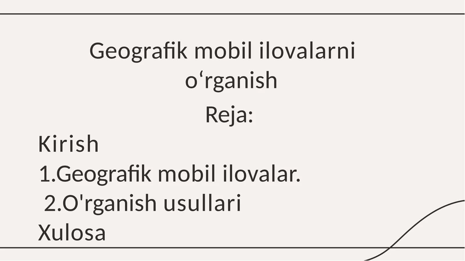 Geografiya mobililovalarni o'rganish 1