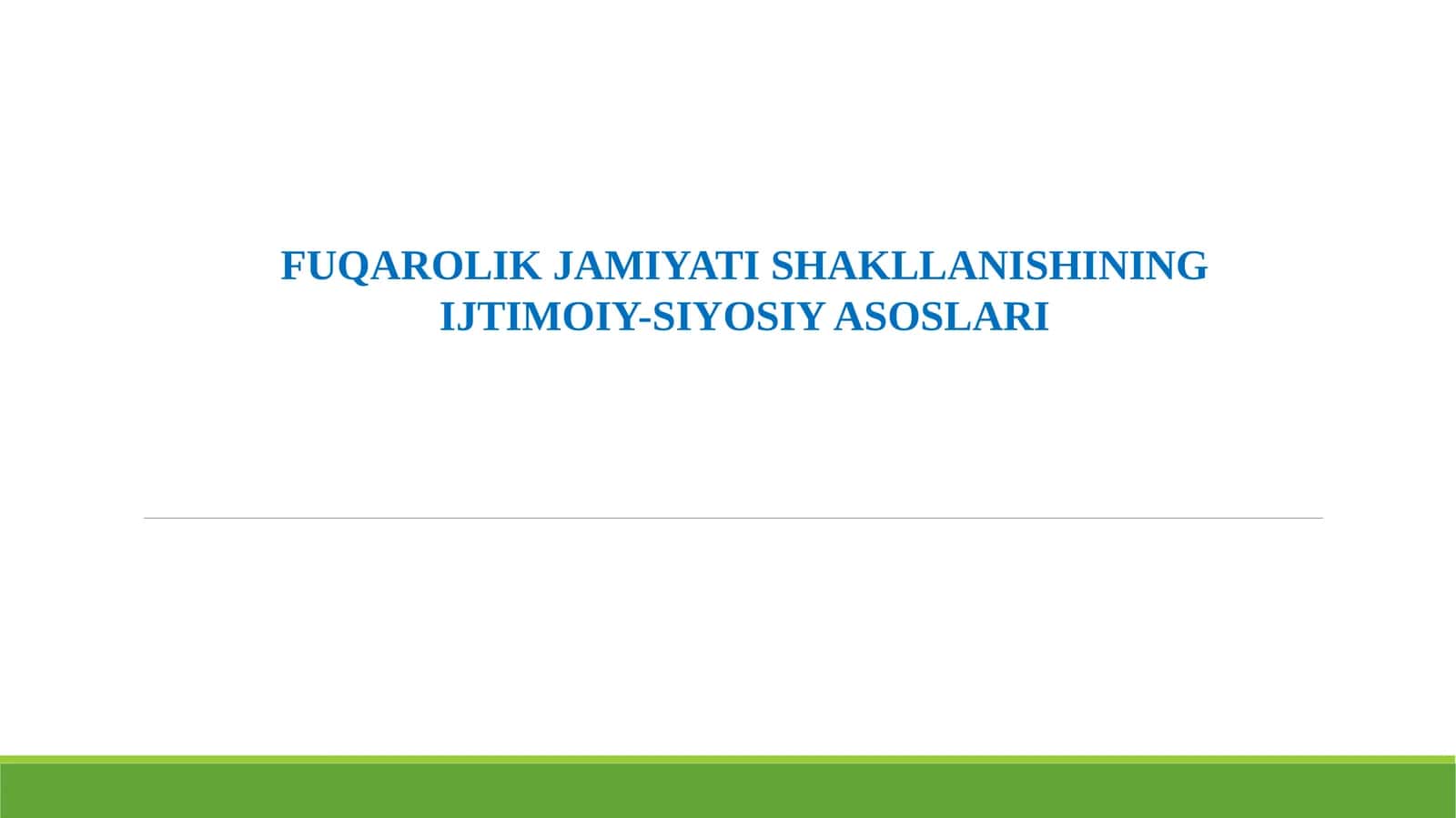 FUQAROLIK JAMIYATI SHAKLLANISHINING IJTIMOIY-SIYOSIY ASOSLARI 1