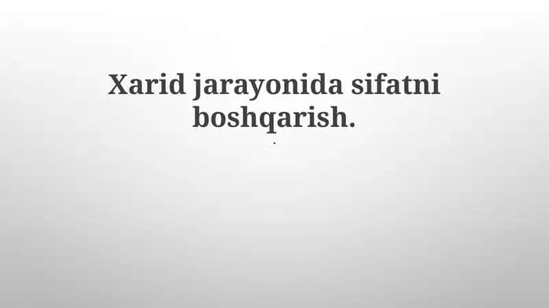 Sifatni boshqarish 1