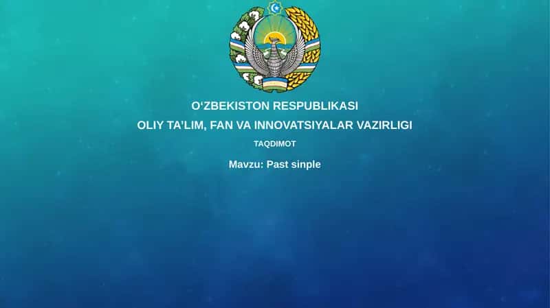 O'tgan oddiy zamon (Past Simple) 1