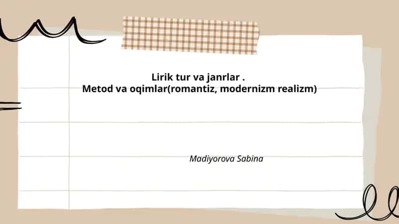 Lirik tur va janrlar 1