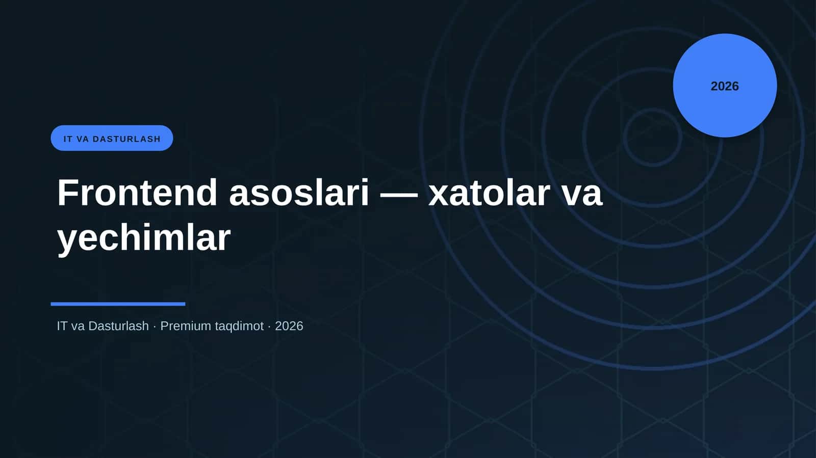 Frontend asoslari — xatolar va yechimlar 1