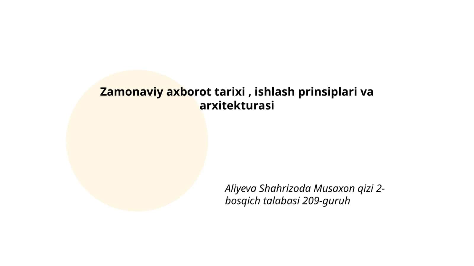 Axborot texnologiyalari rivojlanish tarixi 1