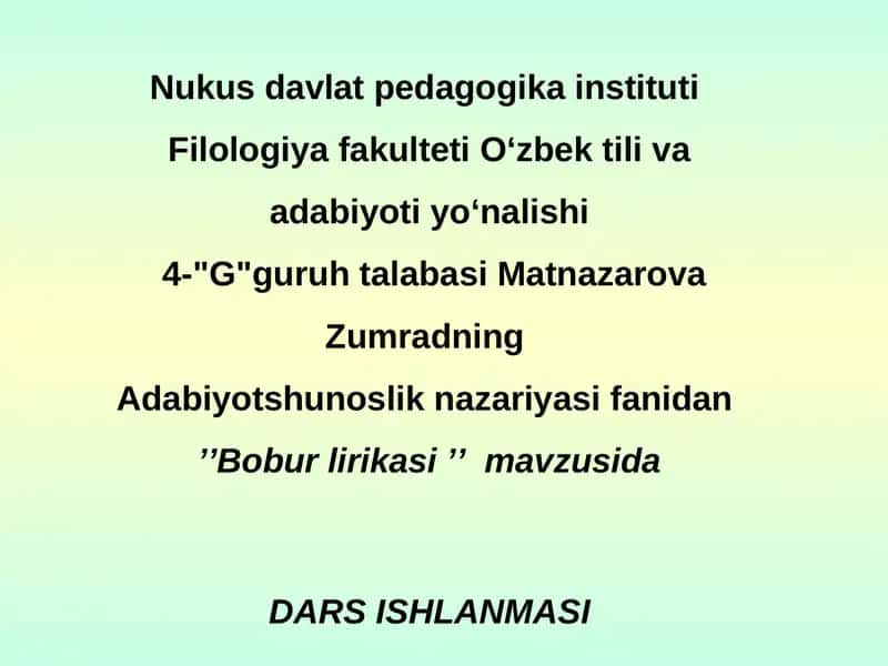 DARSISHLANMASI 1