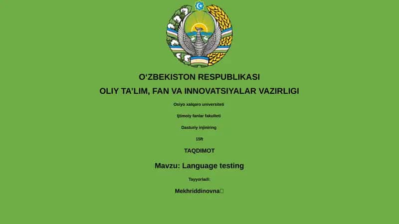 Til testlarining asoslari 1