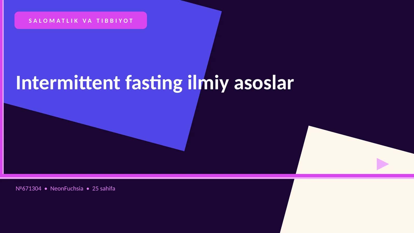 Intermittent fasting ilmiy asoslar 1