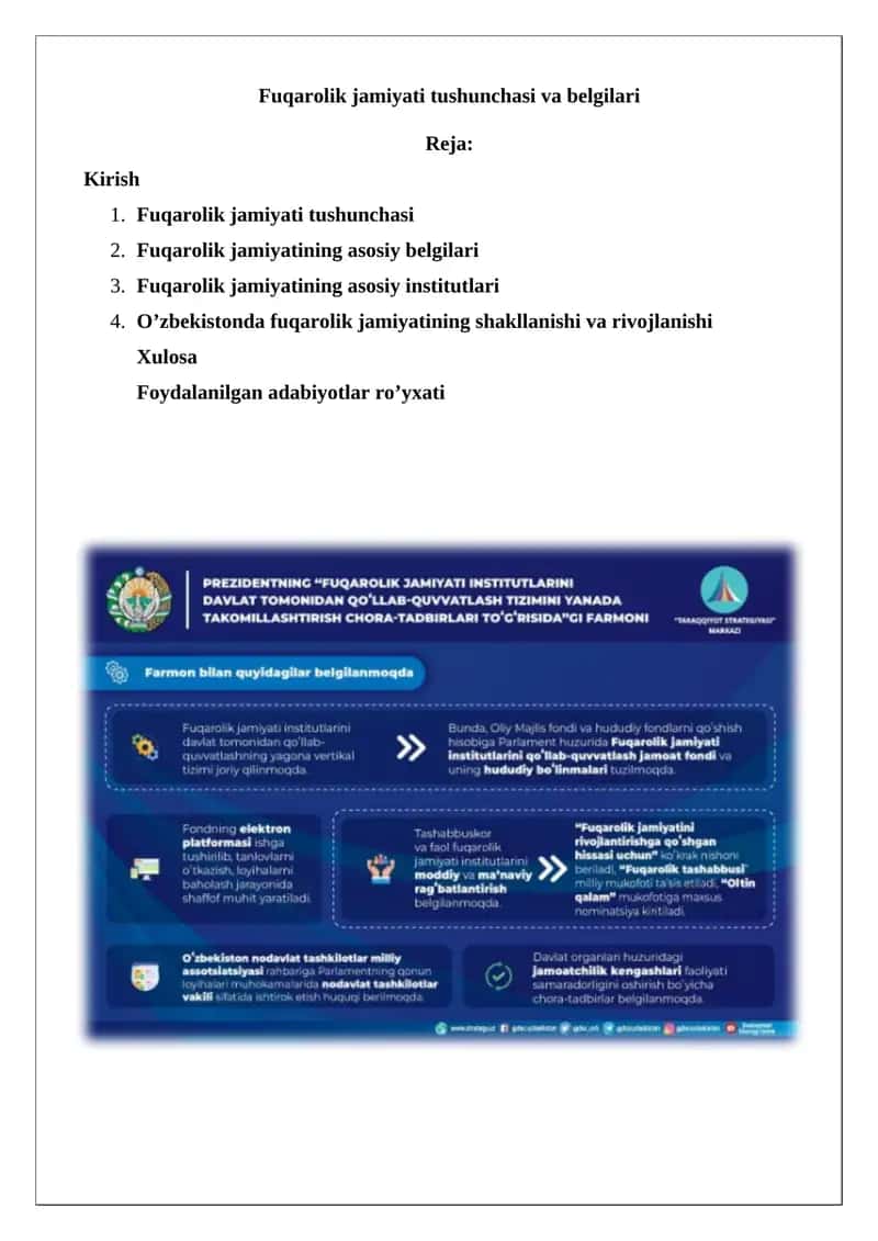 Fuqarolik jamiyati tushunchasi va belgilari 1