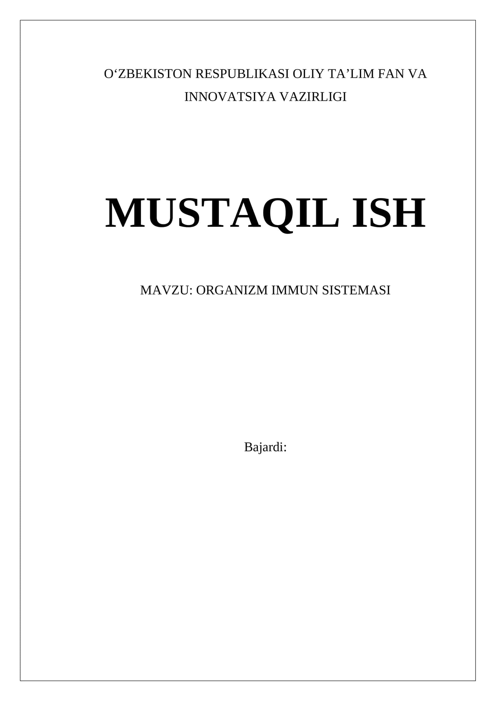 Organizm Immun Sistemi 1