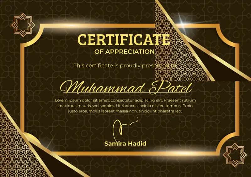 Certificate of Appreciation 1