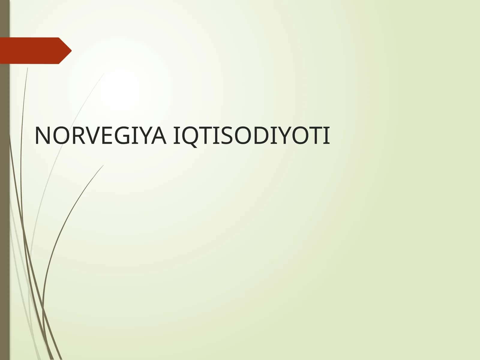 NORVEGIYA IQTISODIYOTI 1