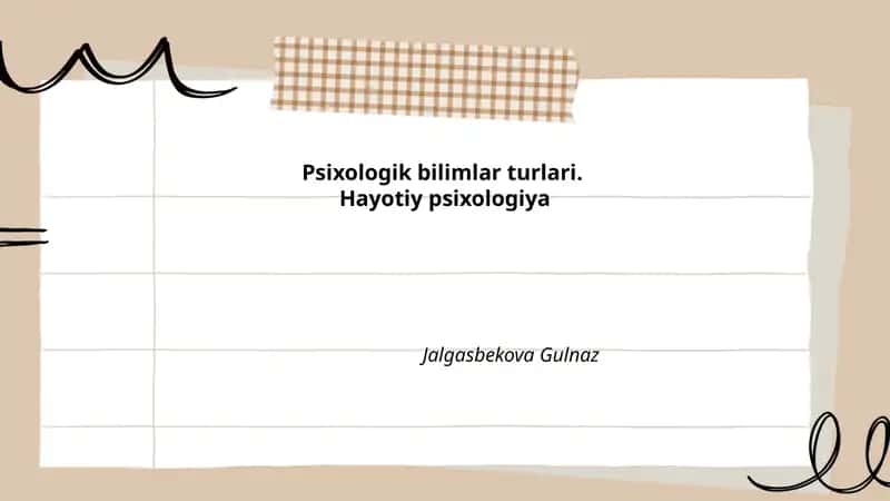 Psixologik bilimlar turlari 1