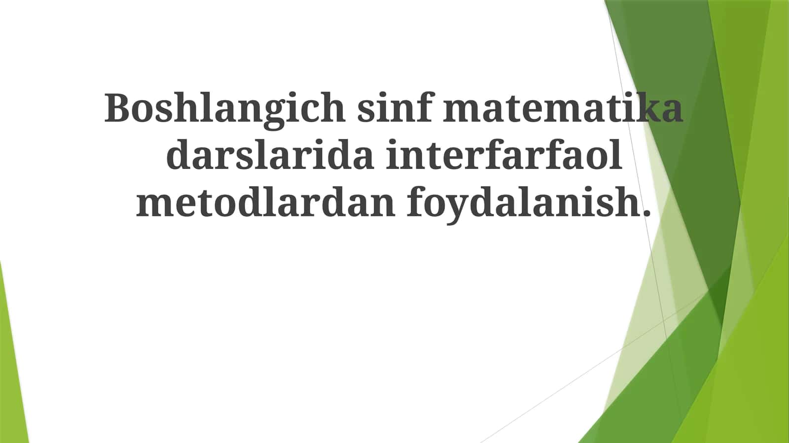 Boshlangich sinf matematika darslari 1