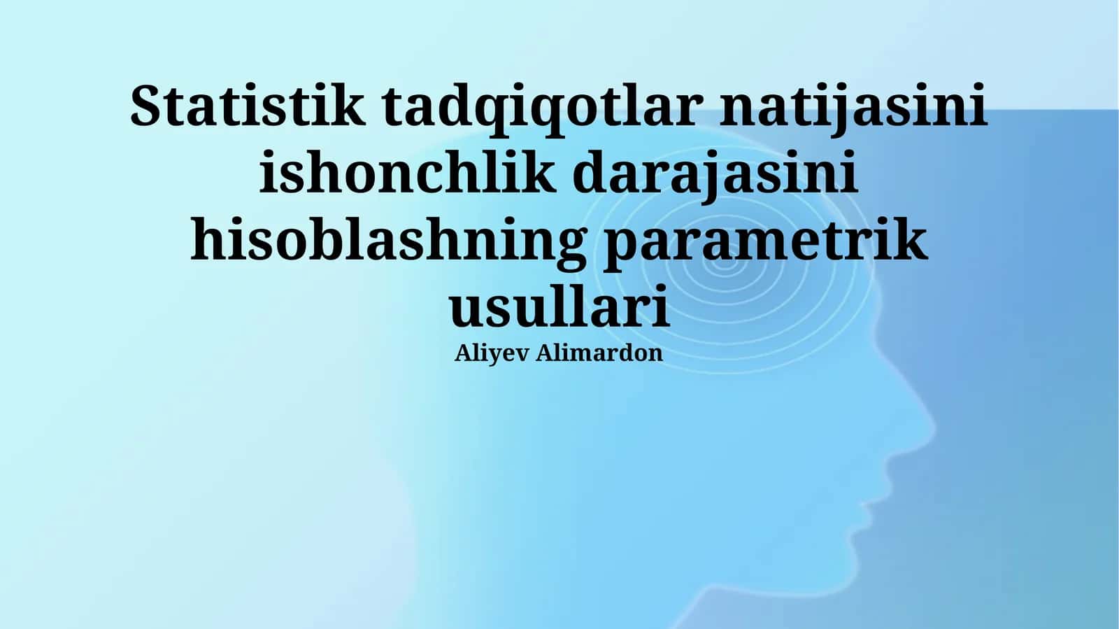 Parametrli Usullar Ta'rifi 1