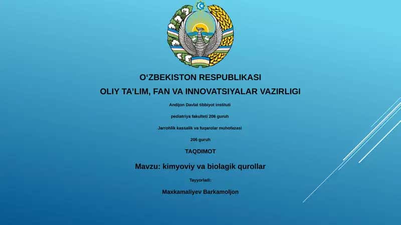 Kimyoviy va biolagik qurollar 1