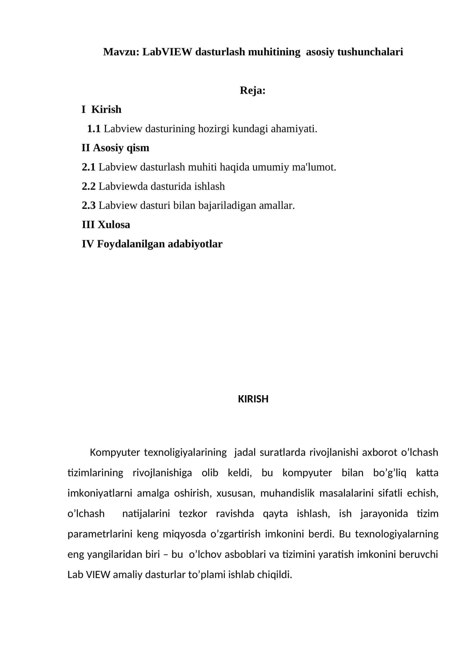 LabVIEW dasturlash muhitining asosiy tushunchalari 1