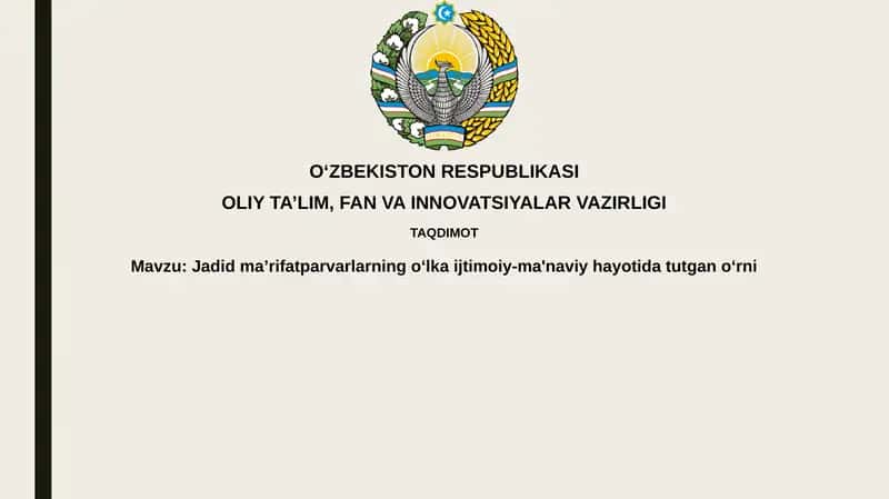 Jadid Ma'rifatparvarlar Ta'limi 1