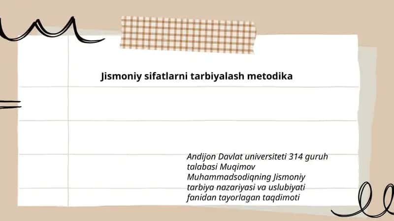 Jismoniy sifatlarni tarbiyalash metodika 1