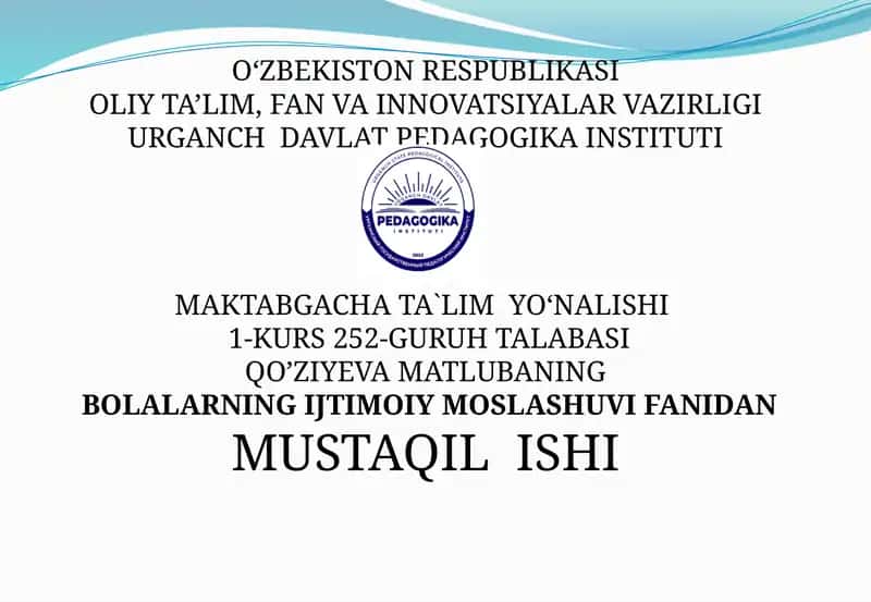 Gendr ijtimoiylashtiruv va uning pedagogik xususiyatlari 1