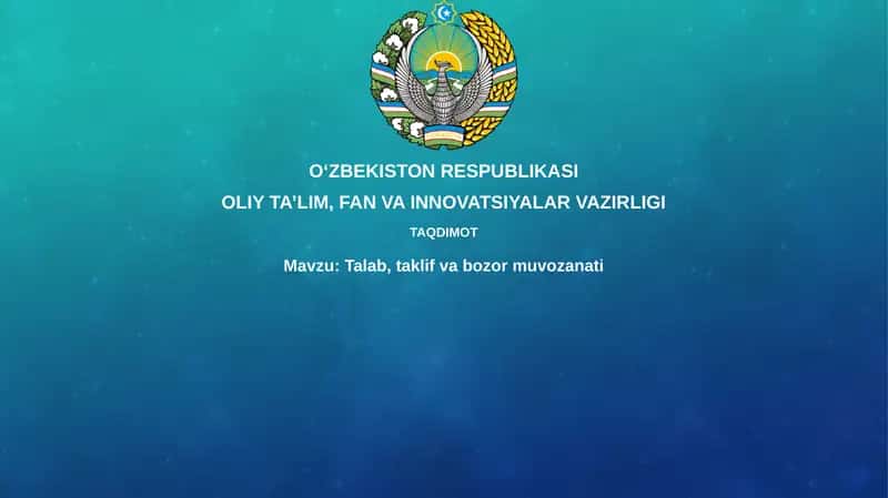 Talab, Taklif va Bozor Muvozanati 1