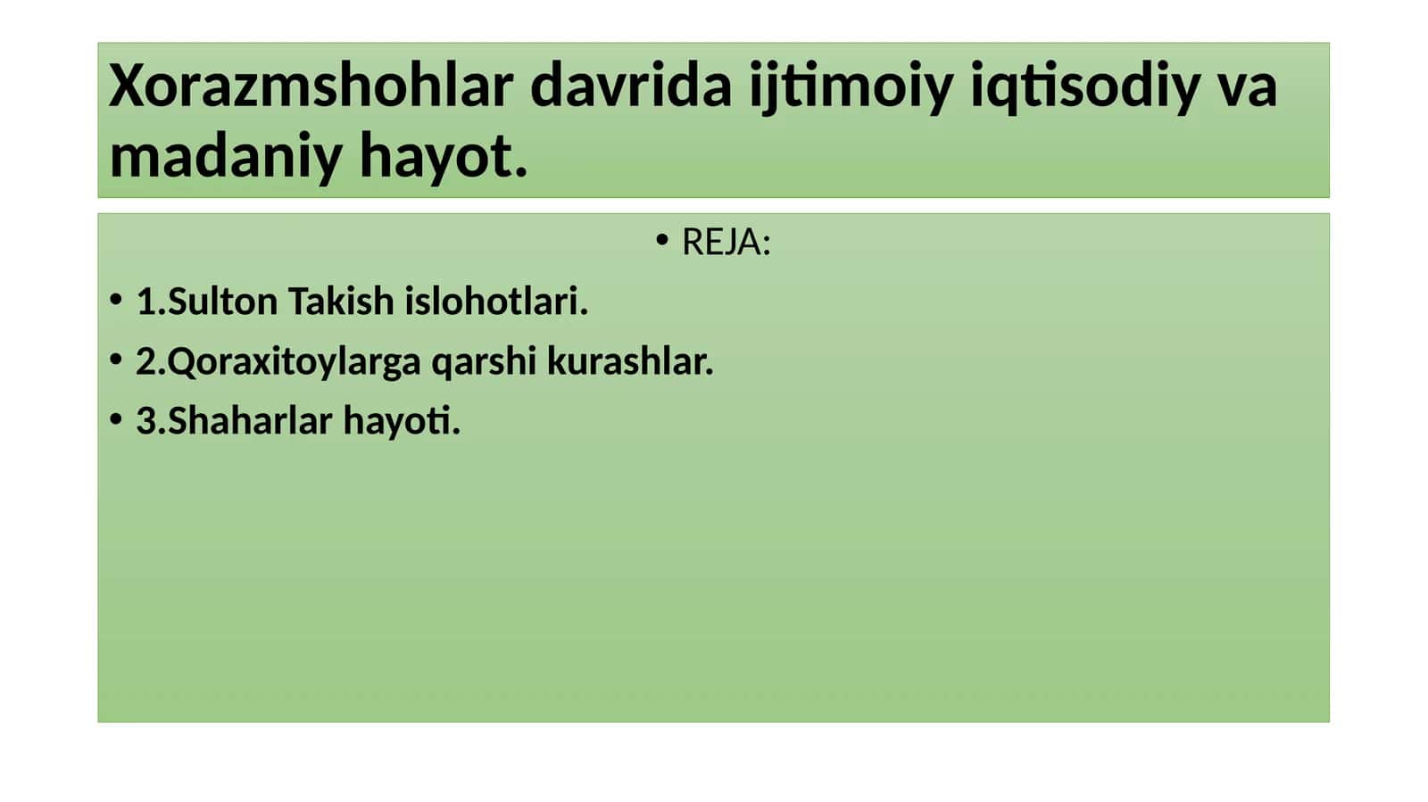Sulton Takash islohotlari 1