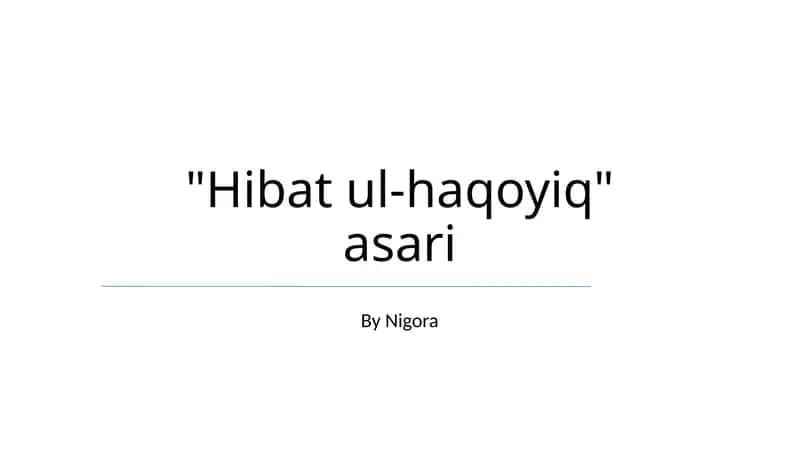 Hibat Ul-Haqoyiq 1