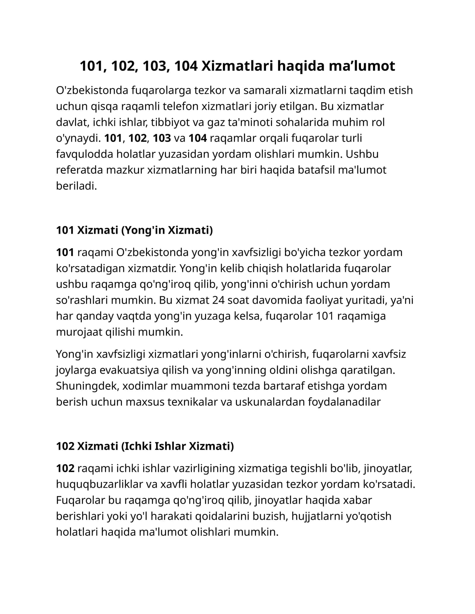 101 Xizmati (Yong'in Xizmati) 1