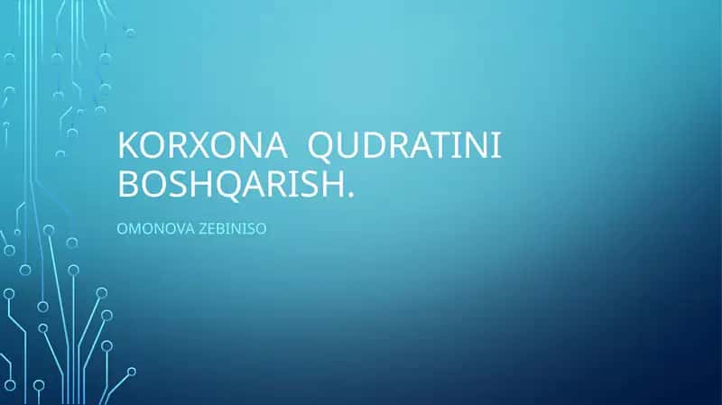 Korxona qudratini boshqarish 1