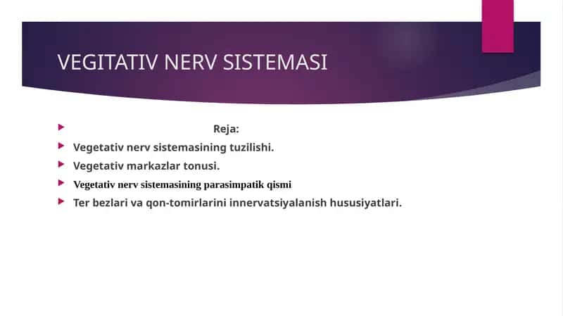 Vegetativ nerv sistemasi 1
