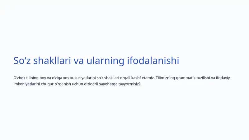 Soʻz shakllari va ularning ifodalanishi 1