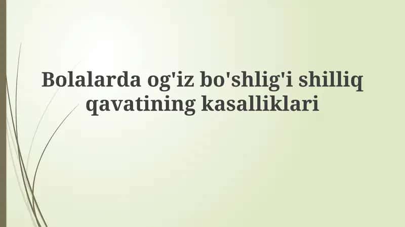 Og'iz shilliq qavati kasalliklari 1