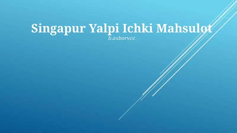 Singapur Yalpi Ichki Mahsulot 1