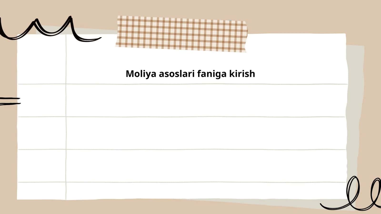 Moliya asoslari faniga kirish 1