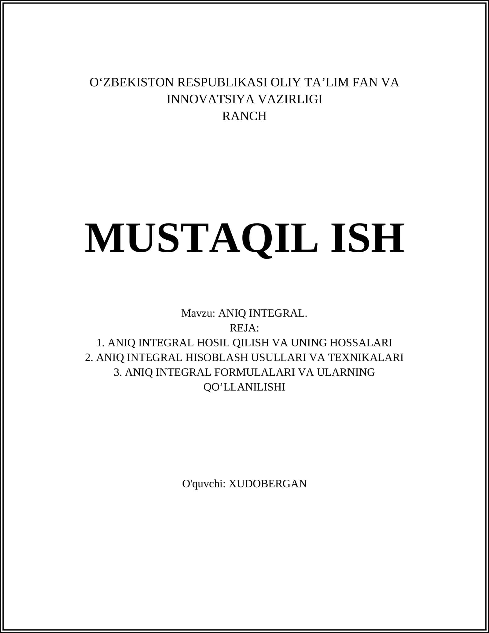 ANIQ INTEGRAL 1