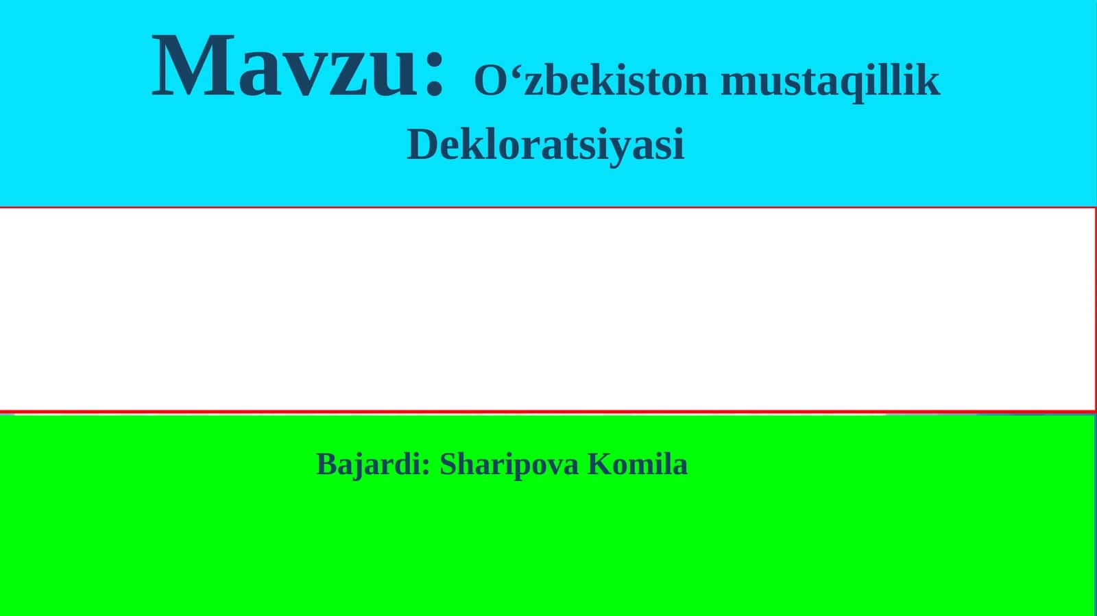 O‘zbekiston mustaqillik Dekloratsiyasi 1