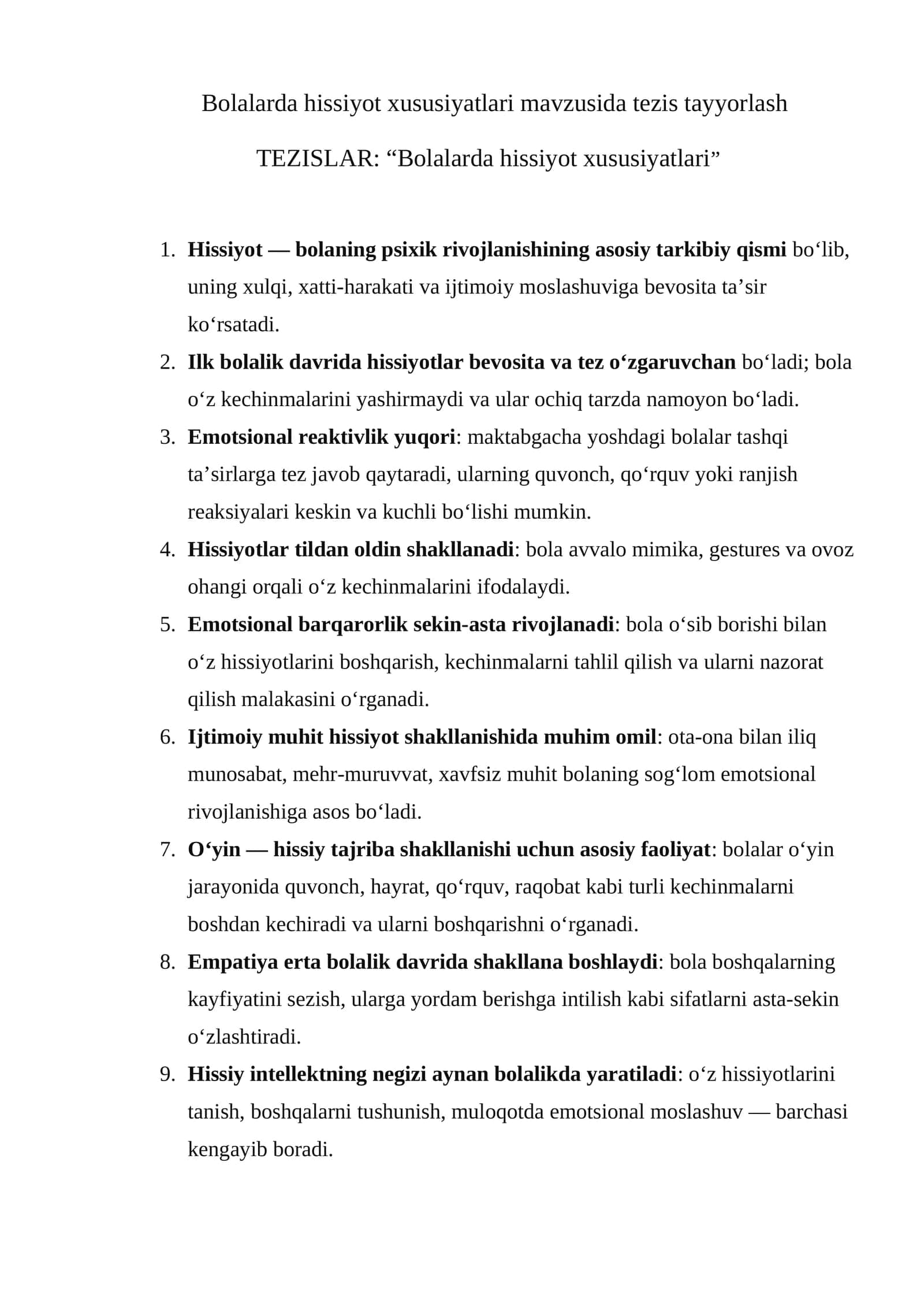 Bolalarda hissiyot xususiyatlari 1