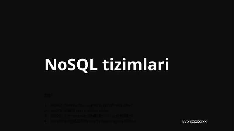 NoSQL tizimlari 1