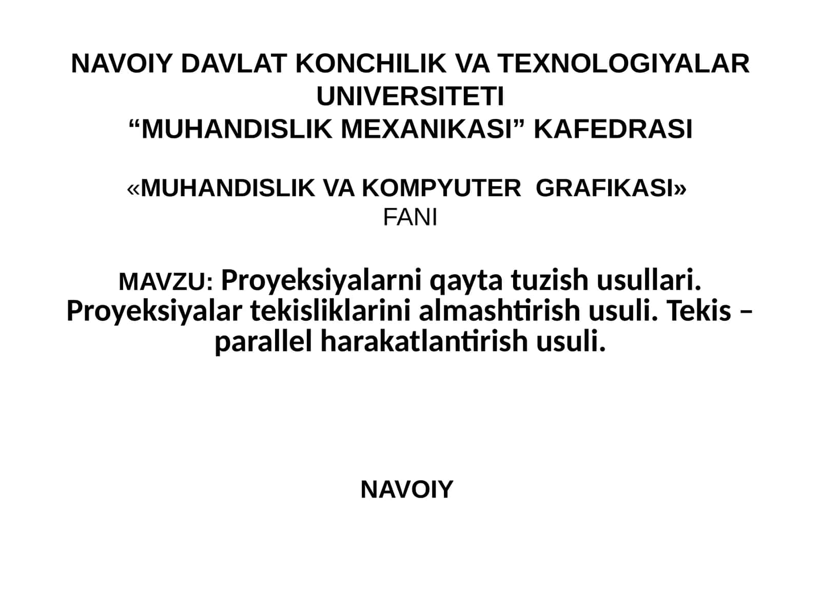 MUHANDISLIKVA KOMPYUTERGRAFIKASI 1