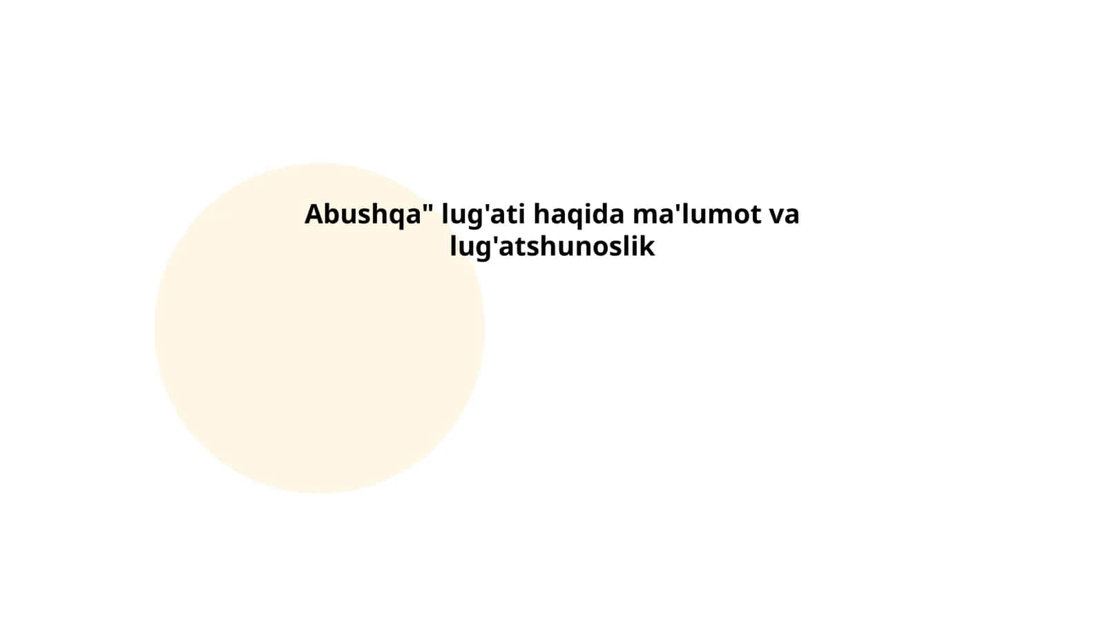 Abushqa lug'ati 1
