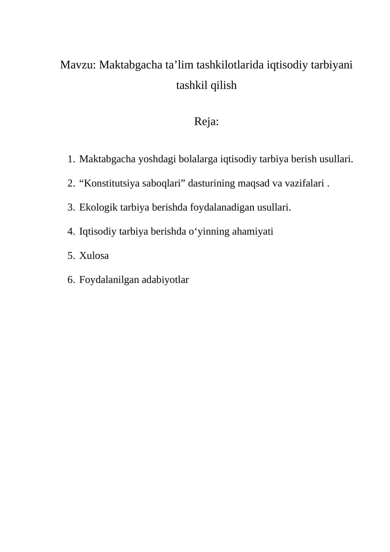 Maktabgacha ta’lim tashkilotlarida iqtisodiy tarbiyani tashkil qilish 1